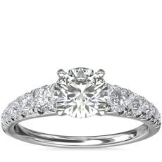 Graduated French Pavé Diamond Engagement Ring in 14k White Gold (1/2 ct. tw.)